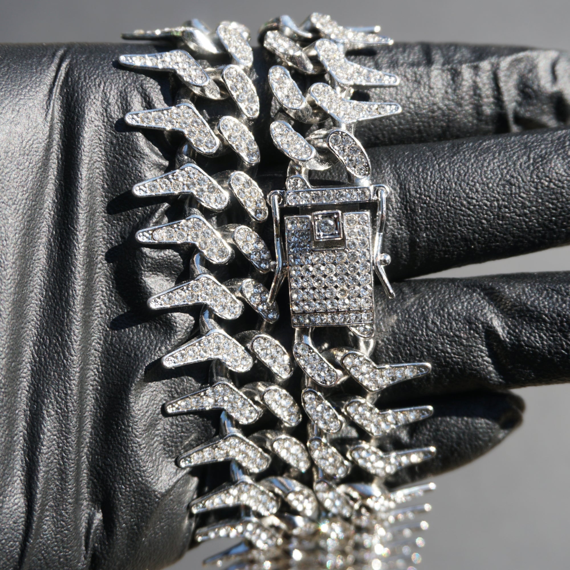 Iced Out White Gold Spikes