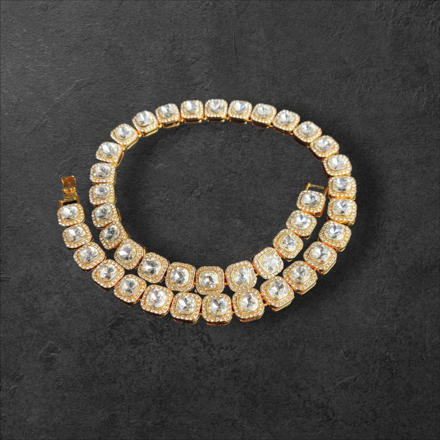 Gold Halo Tennis Chain